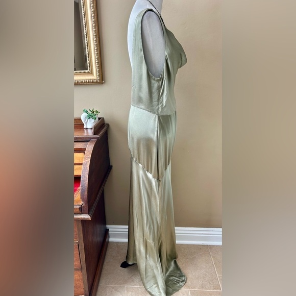Bec + Bridge Mood Dance Cowl Neck Maxi Dress Satin Gown Sage Green Size US 14 - Picture 11 of 15